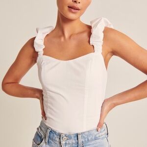 ABERCROMBIE WHITE NWT BUBBLE STRAP POPLIN TOP TANK